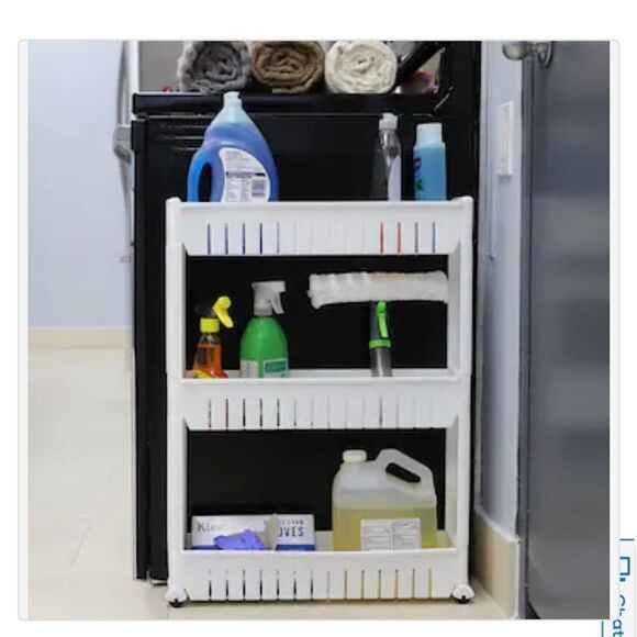 🔥Home Basics 21.5-in W x 28.75-in H White Freestanding Utility Storage Cabine - Picture 7 of 12